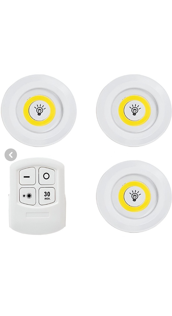 چراغ اضطراری سقفی ریموت دار مدل COB بسته ۳ عددی