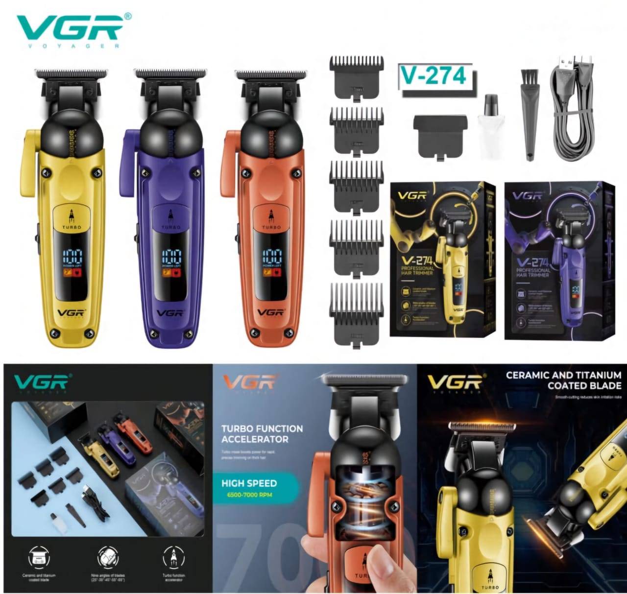 ماشین اصلاح وی جی آر مدل v-274 با تکنولوژی برش مستقیم